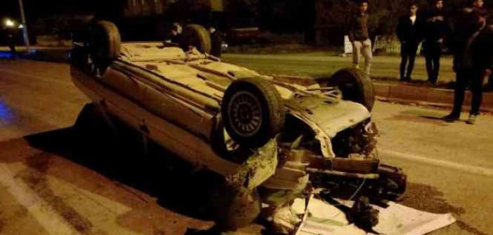 Adana’da takla atan aracın sürücüsü yaralandı