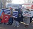 Sivil toplum kuruluşlarından İsveç Büyükelçiliği önünde protesto
