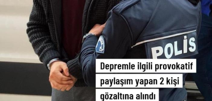 Provokatif paylaşım yapan 2 kişi gözaltına alındı