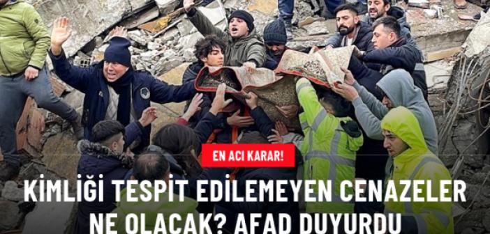 Kimliği tespit edilemeyen cenazeler 24 saat sonra defnedilecek