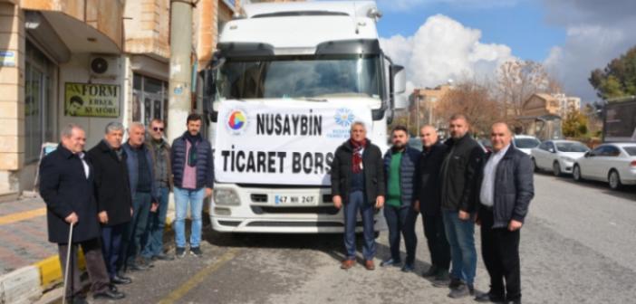 Nusaybin Ticaret Borsası yardım tırı Malatya'ya gönderildi