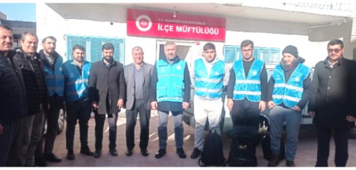 Nusaybin Müftülüğünden 6 kişilik ekip Kahramanmaraş'a gitti