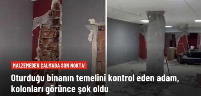 Oturduğu binanın temelini kontrol ederken gördükleri karşısında şok oldu! Kolonlar tuğladan yapılmış