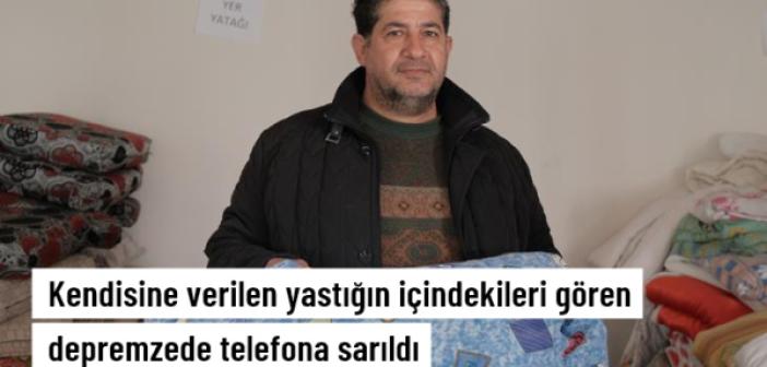 Depremzede kendisine verilen yastıkta bulduğu altını yetkililere teslim etti