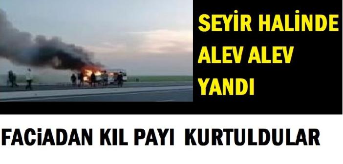 Seyir halinde alev alev yandı