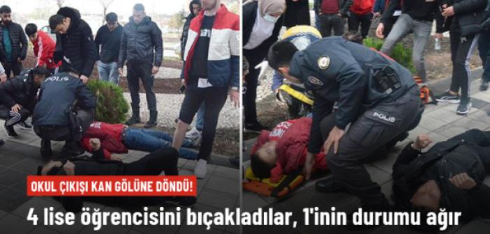 Okul çıkışı kan gölüne döndü! 4 lise öğrencisini bıçakladılar
