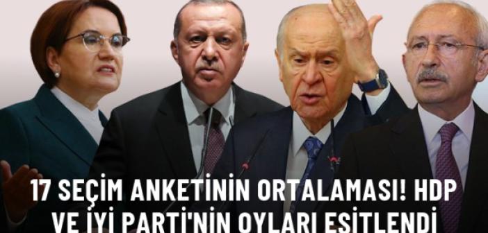 17 seçim anketinin ortalaması! HDP ve İYİ Parti'nin oyları eşitlendi