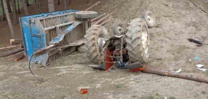 Şarampole yuvarlanan traktörün sürücüsü hayatını kaybetti