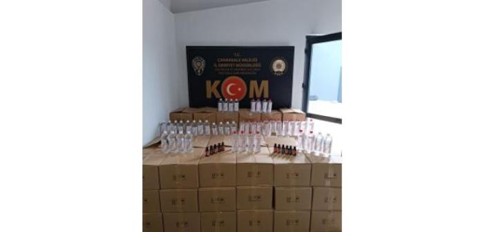 Çanakkale’de alkol yapımında kullanılan 1633 litre yüzey temizleyici ele geçirildi