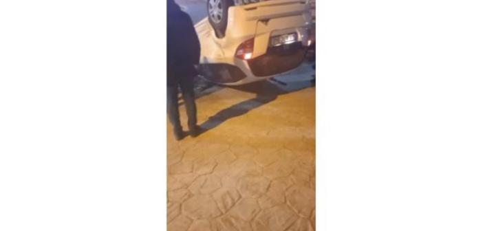 Kontrolden çıkan otomobil takla attı