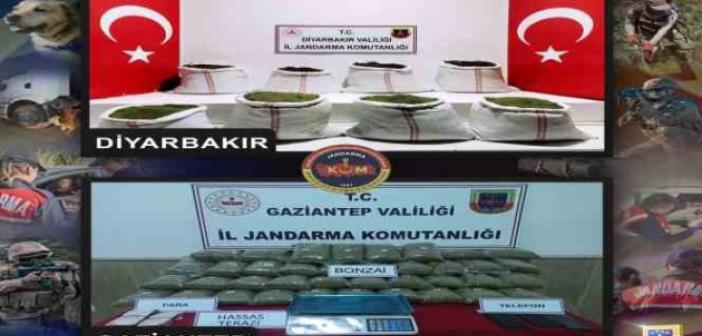 Diyarbakır ve Gaziantep’te toplam 278 kilo uyuşturucu ele geçirildi