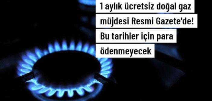 Konutlarda 1 ay boyunca doğal gaz bedeli alınmamasına ilişkin karar Resmi Gazete'de Yayınlandı!