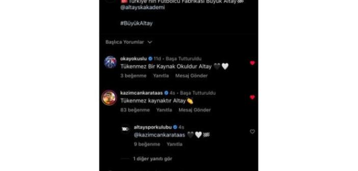 Altay’ın paylaşımına akademi oyuncuları yanıt verdi