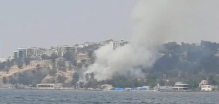 İzmir’de otluk alanda yangın
