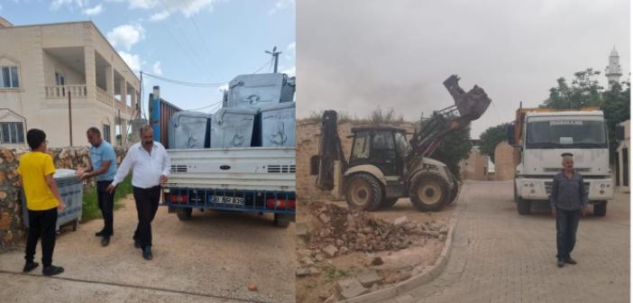 Ömerli Belediyesi’nin Çöp Konteyner Dağıtımı Sürüyor