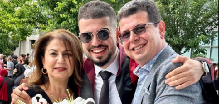 Tek oğullarının mezuniyet sevincine ortak oldular