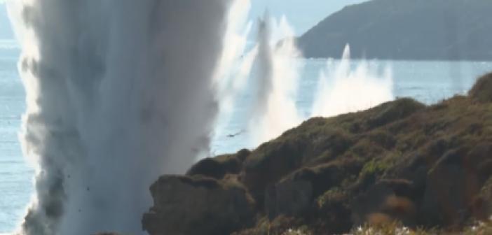 Şile'de denizde bulunan top mermileri imha edildi! Sular 30 metreye kadar yükseldi