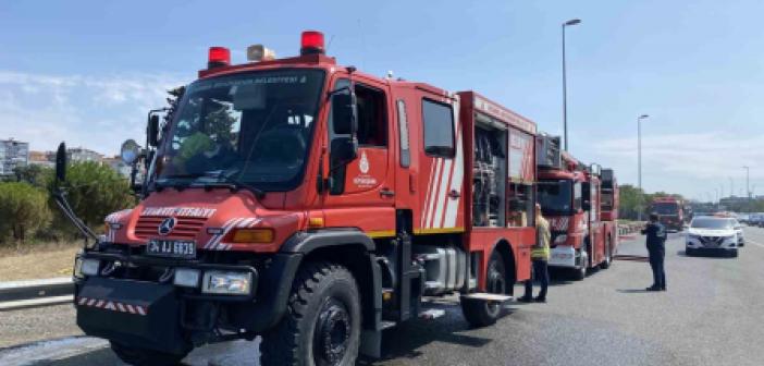 15 Temmuz Köprü yolunda ağaçlık alanda yangın