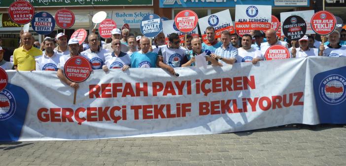 Memur-Sen Mardin’de hükümetin ikinci zam teklifini protesto etti