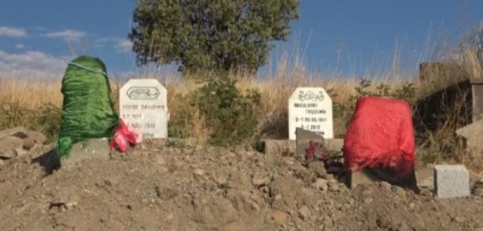 Muş'ta kavuşamayan gençlerin mezar taşlarına duvak bağladılar