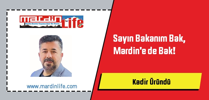 Sayın Bakanım Bak, Mardin'e de Bak!