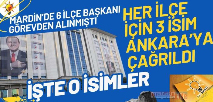 AK Parti'nin görevden alınan 6 İlçe Başkanının yerine gelecek isimler belli oluyor