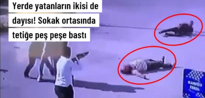 Gözü dönen adam, sokak ortasında 2 dayısına peş peşe vurdu