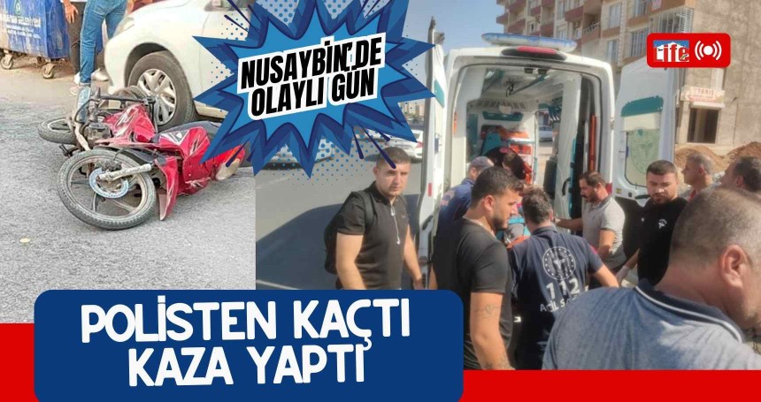 Polisten kaçan motosiklet sürücüsü araca çarptı