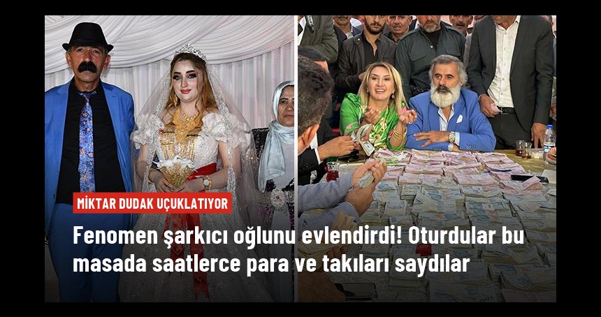 Şarkıcı Tıvorlu İsmail'in oğlunun düğününde milyonlarca lira değerinde altın ve para takıldı