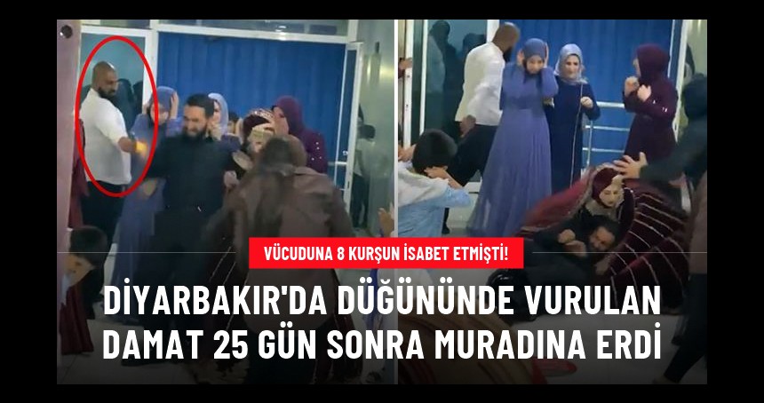 Düğününde vurulan damat 25 gün sonra evlendi