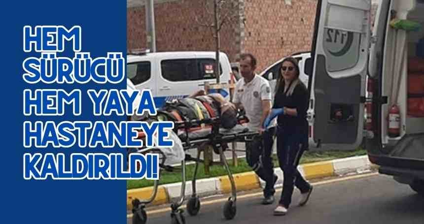 Motosiklet yayaya çarptı: Hem sürücü hem yaya hastaneye kaldırıldı!