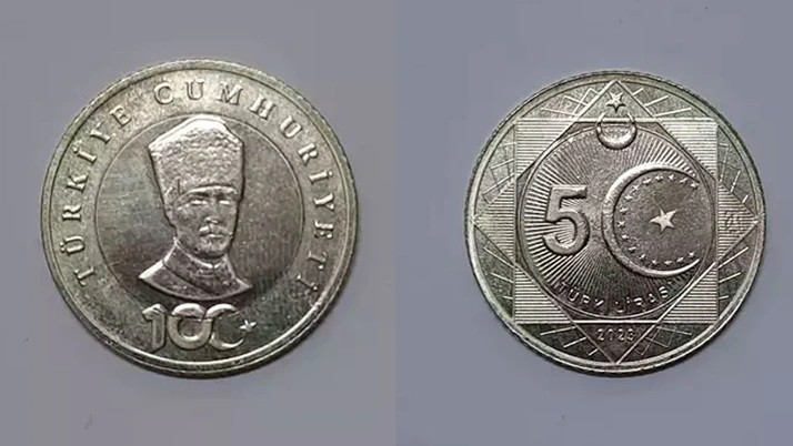 Madeni 5 lira resmi gazetede
