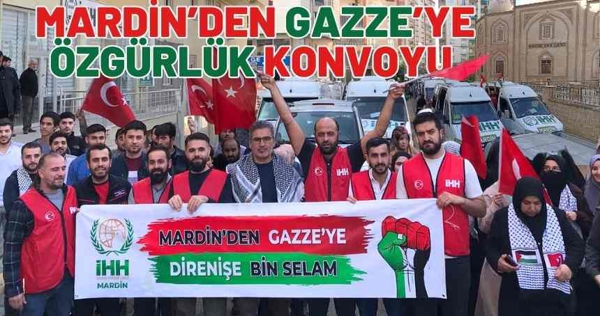 İHH'nın "Filistin İçin Özgürlük Konvoyu" İncirlik Üssü'ne gitmek için Mardin'den yola çıktı