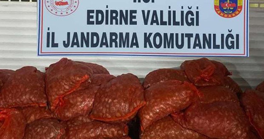 Edirne’de 1 ton 662 kilo kaçak kum midyesi ele geçirildi