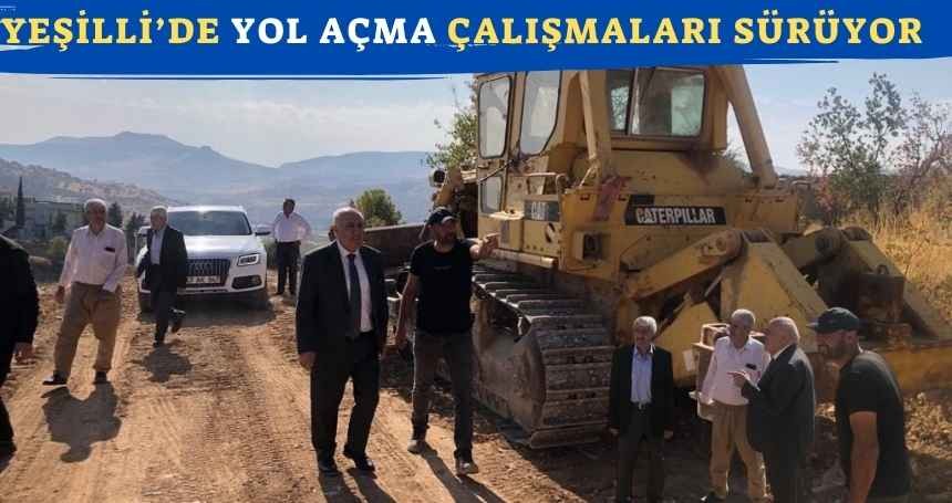 Yeşilli’de yol çalışmaları devam ediyor