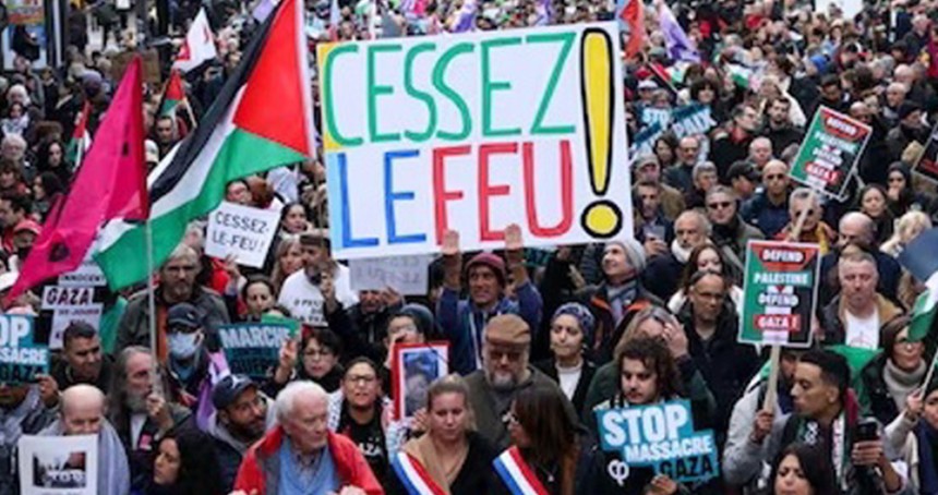 Fransa'nın başkenti Paris'te Gazze'ye destek gösterisi