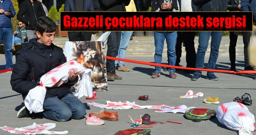 Gazzeli çocuklara destek sergisi