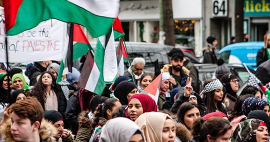 Almanya'da Filistin ile dayanışma mitingi