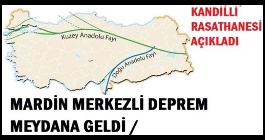 Mardin merkezli deprem meydana geldi!