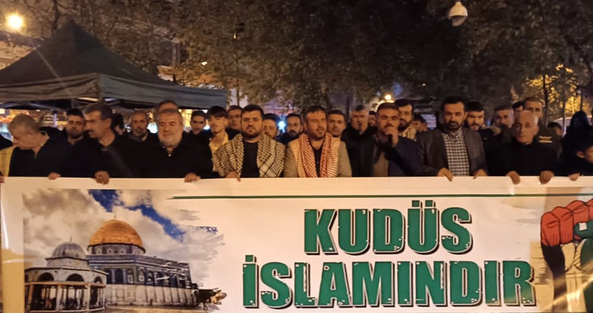 Adıyaman'da Filistin'e destek açıklaması