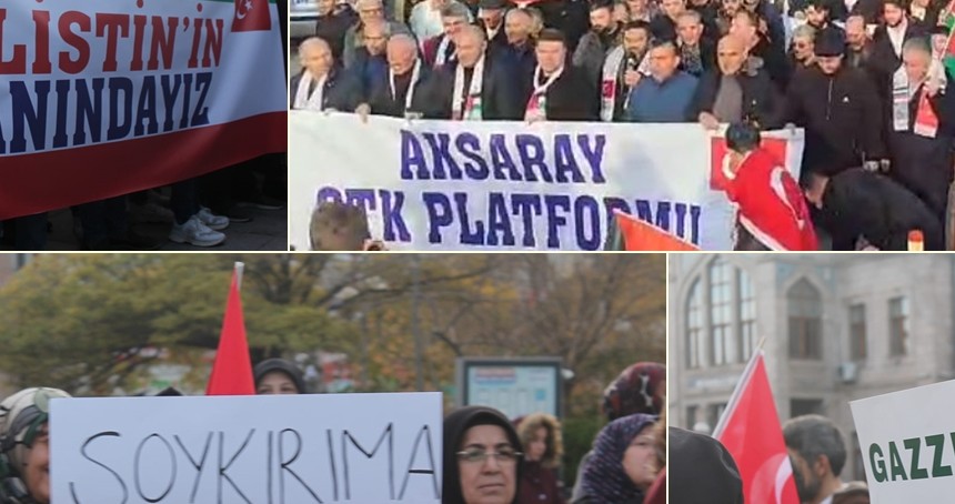 Aksaray'da siyonist rejimin Gazze saldırıları protesto edildi