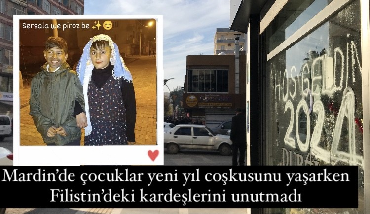 Mardin’de çocuklar yeni yılda Filistin’deki kardeşlerini unutmadı