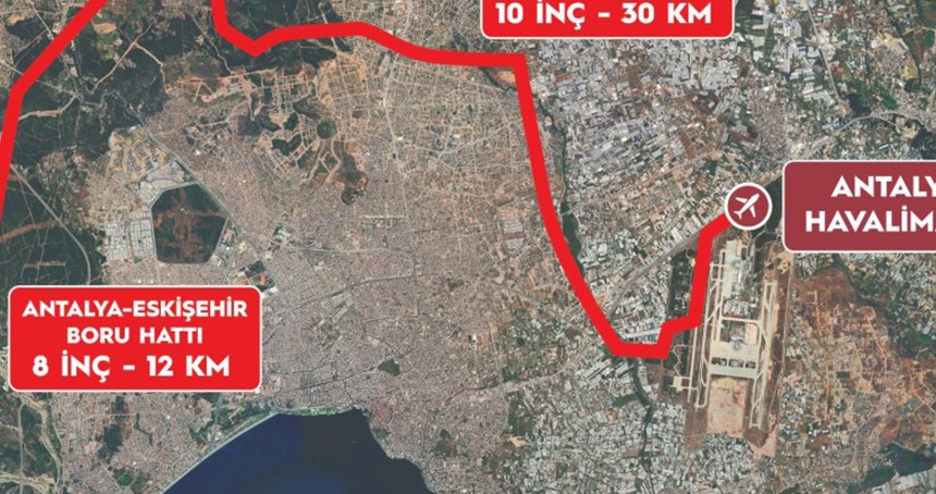  40 kilometrelik boru hattı ile yıllık 60 bin tanker trafikten çekilecek