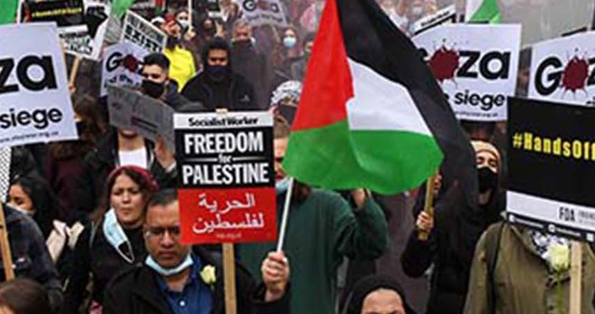 Almanya'da Filistin'e destek gösterisi yapıldı