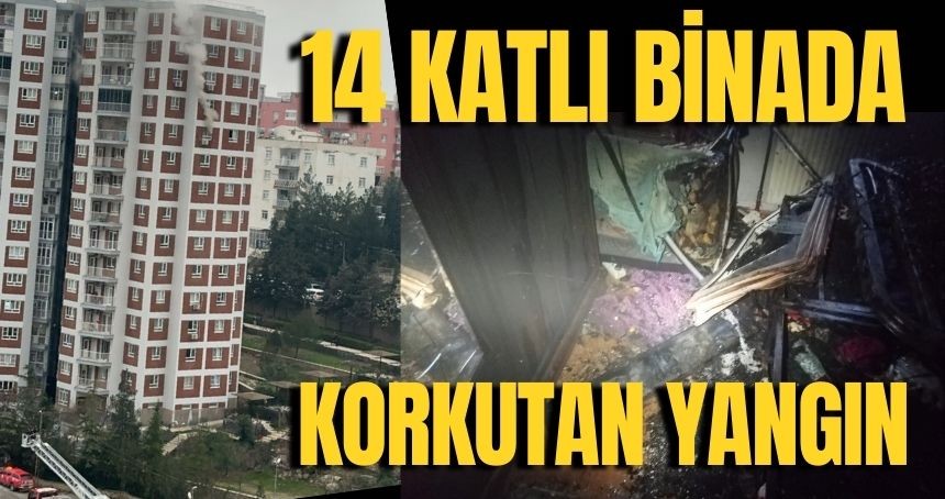 Mardin'de 14 katlı binada yangın