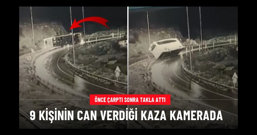 9 kişinin can verdiği kaza anı kamerada