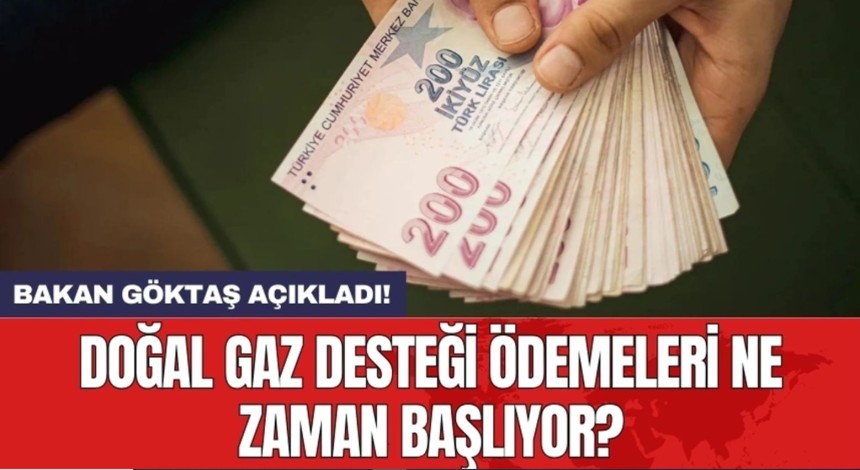 Bakan Göktaş açıkladı! Doğal gaz desteği ödemeleri ne zaman başlıyor? İşte detaylar