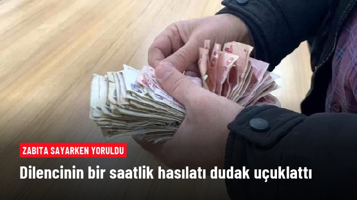 Dilencinin bir saatlik topladığı para şaşırttı