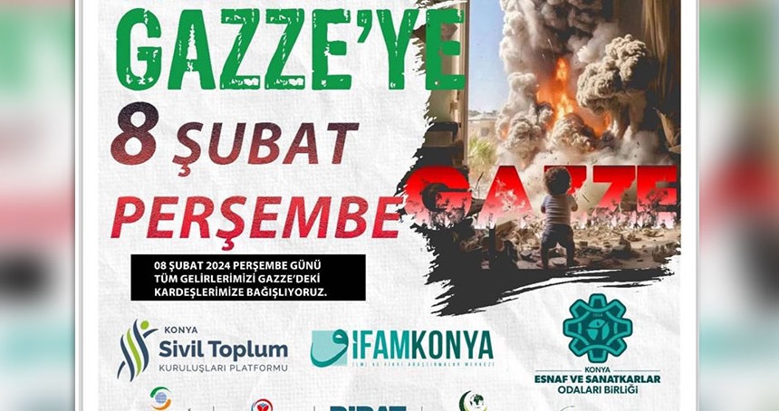 Konya'da "Bir Günlük Kazancım Gazze'ye" kampanyası