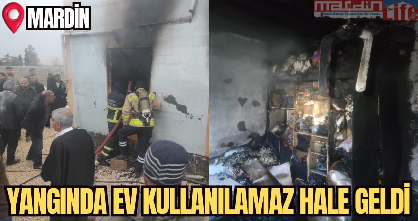 Yangında ev kullanılamaz hale geldi